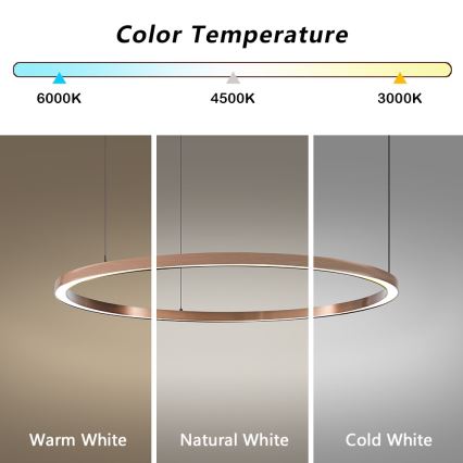 Immax NEO 07327L - LED димируем полилей на кабел FINO LED/55W/230V 80 см Tuya розово злато + дистанционно управление