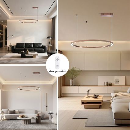 Immax NEO 07327L - LED димируем полилей на кабел FINO LED/55W/230V 80 см Tuya розово злато + дистанционно управление