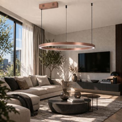 Immax NEO 07327L - LED димируем полилей на кабел FINO LED/55W/230V 80 см Tuya розово злато + дистанционно управление