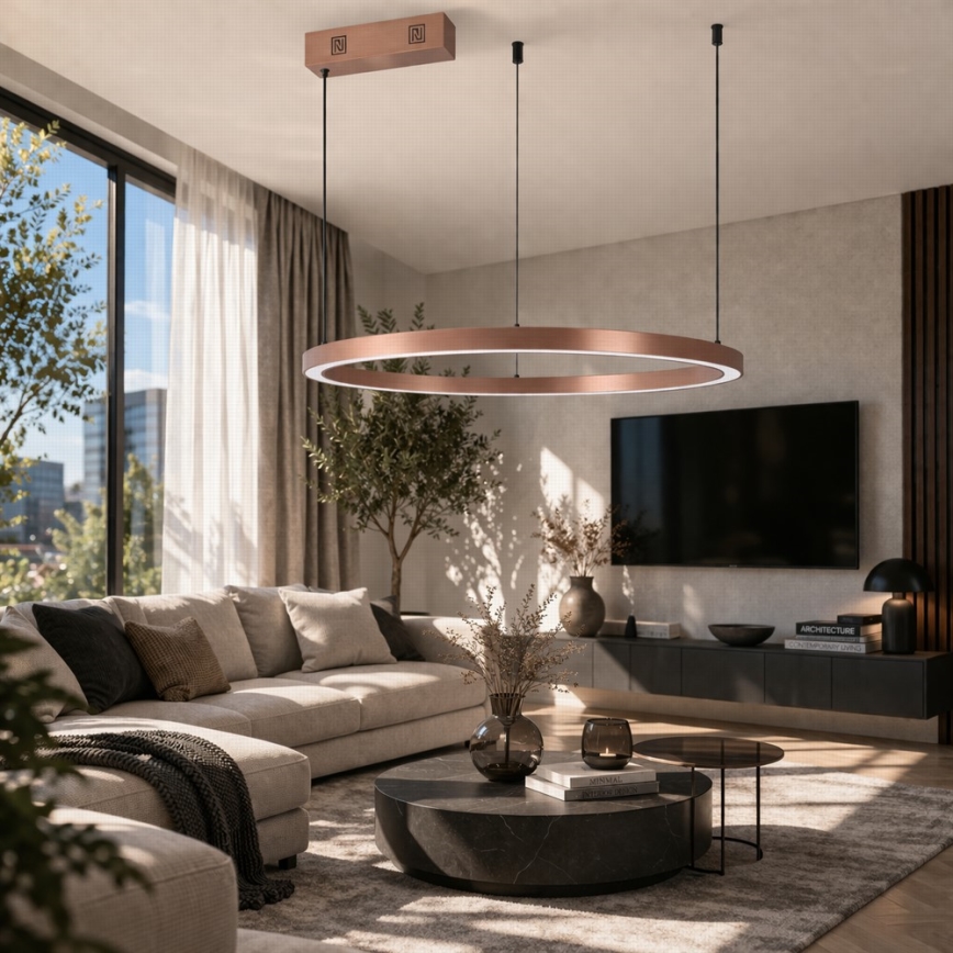 Immax NEO 07327L - LED димируем полилей на кабел FINO LED/55W/230V 80 см Tuya розово злато + дистанционно управление
