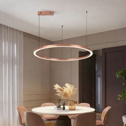 Immax NEO 07327L - LED димируем полилей на кабел FINO LED/55W/230V 80 см Tuya розово злато + дистанционно управление