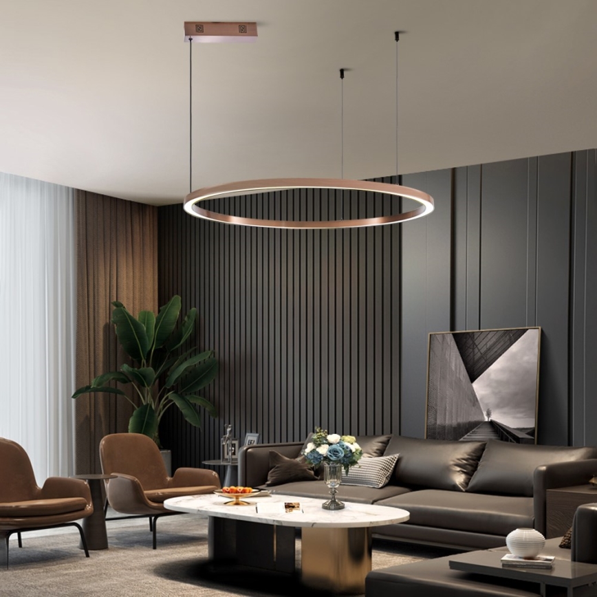 Immax NEO 07327L - LED димируем полилей на кабел FINO LED/55W/230V 80 см Tuya розово злато + дистанционно управление