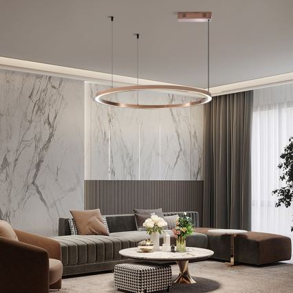 Immax NEO 07327L - LED димируем полилей на кабел FINO LED/55W/230V 80 см Tuya розово злато + дистанционно управление