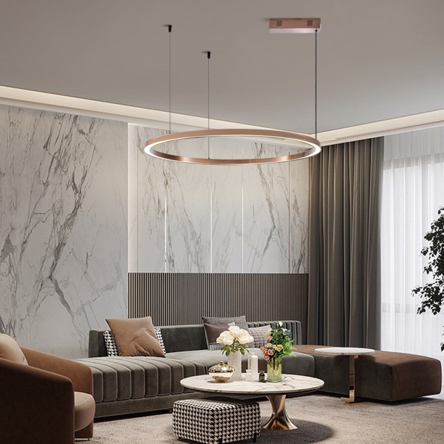 Immax NEO 07327L - LED димируем полилей на кабел FINO LED/55W/230V 80 см Tuya розово злато + дистанционно управление