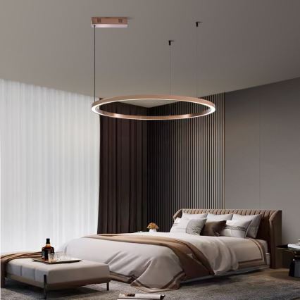 Immax NEO 07327L - LED димируем полилей на кабел FINO LED/55W/230V 80 см Tuya розово злато + дистанционно управление