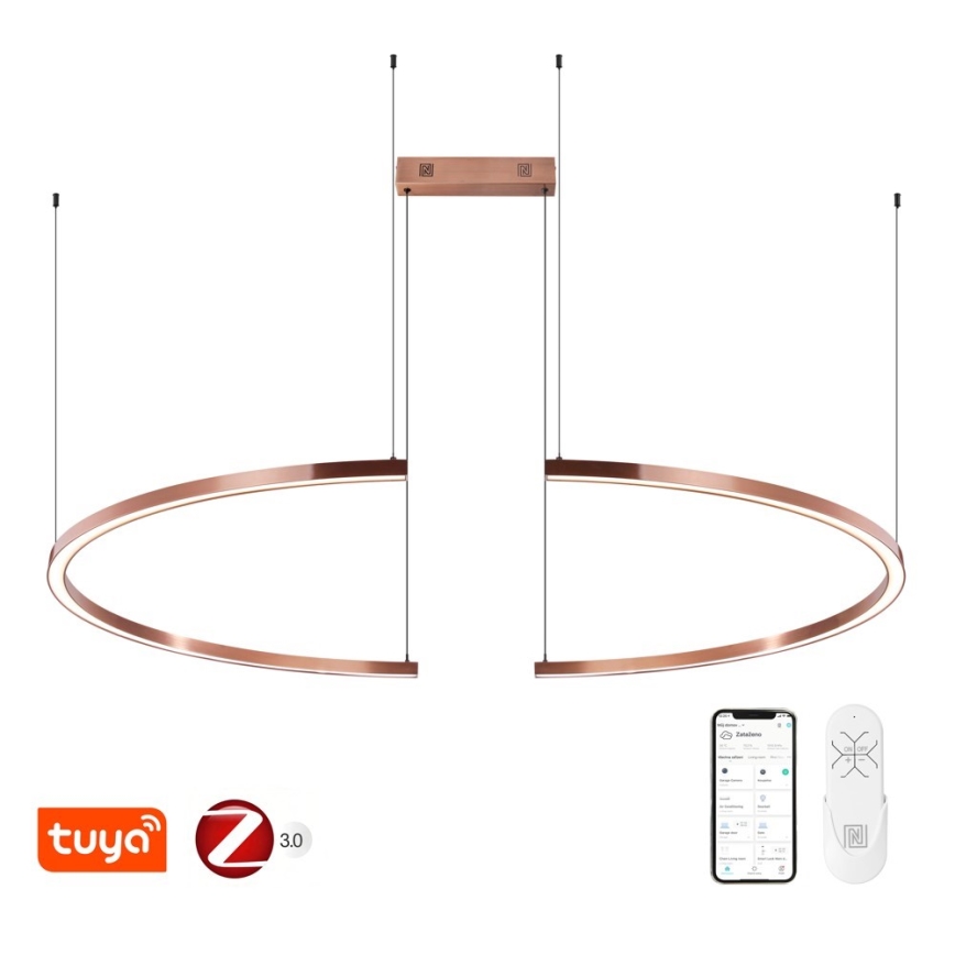 Immax NEO 07328L - LED димируем полилей на кабел FINO LED/72W/230V 120 cm Tuya розово злато + дистанционно управление