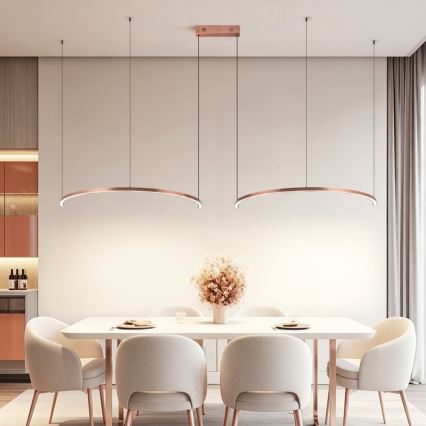 Immax NEO 07328L - LED димируем полилей на кабел FINO LED/72W/230V 120 cm Tuya розово злато + дистанционно управление