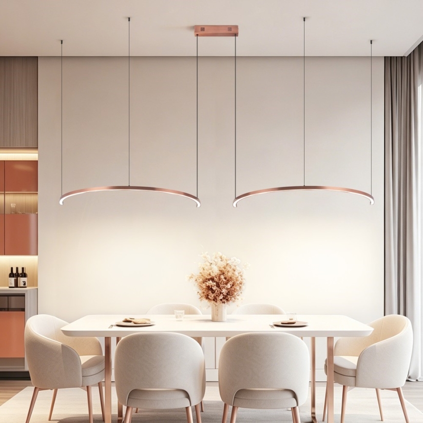 Immax NEO 07328L - LED димируем полилей на кабел FINO LED/72W/230V 120 cm Tuya розово злато + дистанционно управление