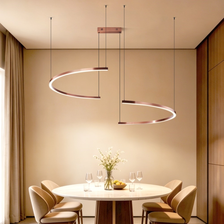 Immax NEO 07328L - LED димируем полилей на кабел FINO LED/72W/230V 120 cm Tuya розово злато + дистанционно управление