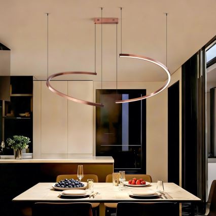 Immax NEO 07328L - LED димируем полилей на кабел FINO LED/72W/230V 120 cm Tuya розово злато + дистанционно управление