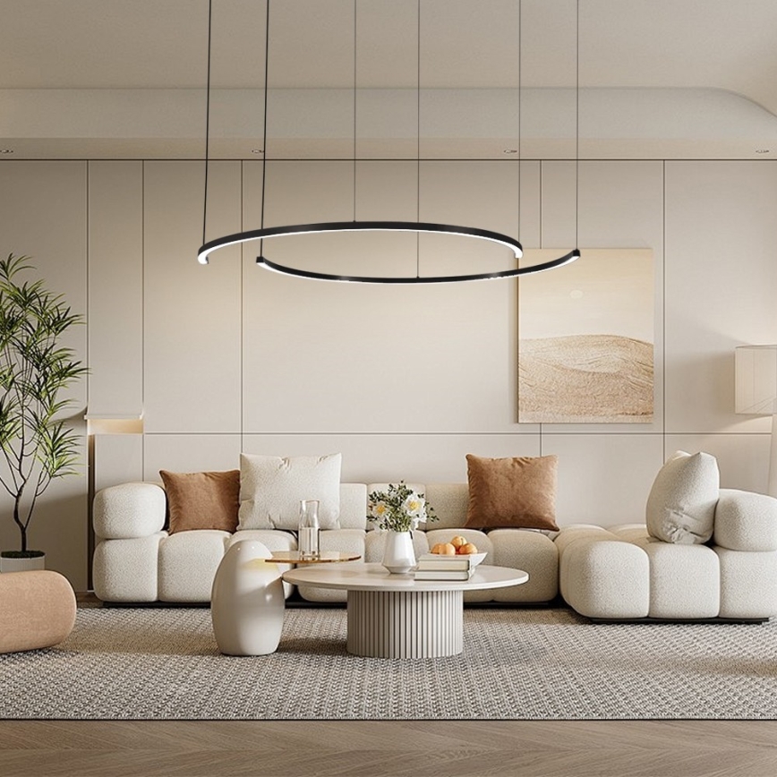 Immax NEO 07329L - LED полилей на кабел FINO с димиране LED/72W/230V 120 cm Tuya черен + дистанционно управление