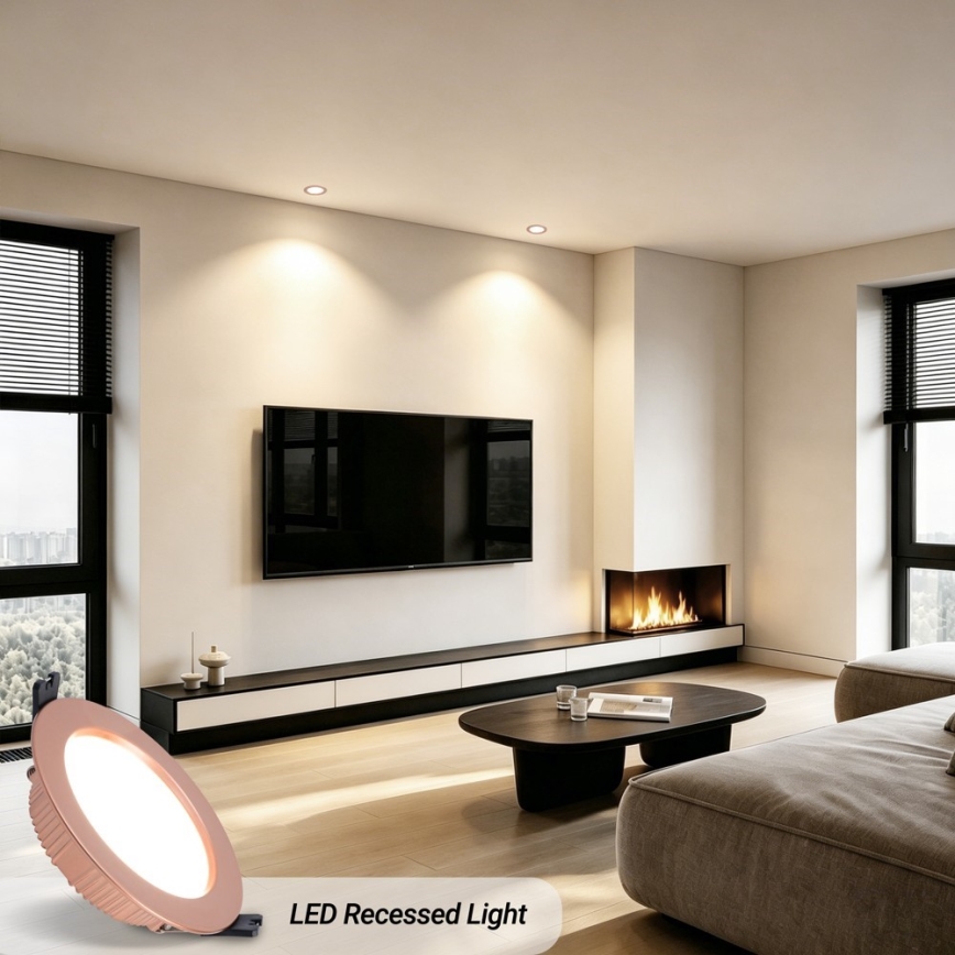 Immax NEO 07330L - LED димируемо вградено осветително тяло DOWN LED/12W/230V Wi-Fi Tuya Ø 12 см розово злато