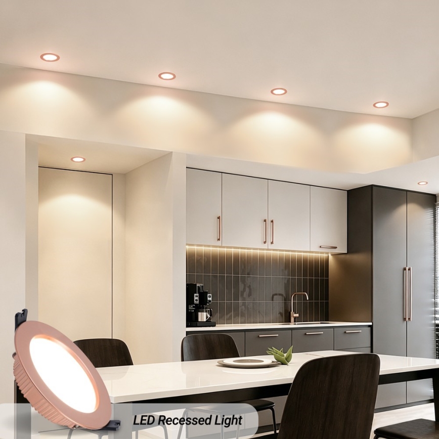 Immax NEO 07330L - LED димируемо вградено осветително тяло DOWN LED/12W/230V Wi-Fi Tuya Ø 12 см розово злато