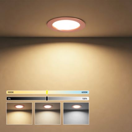 Immax NEO 07330L - LED димируемо вградено осветително тяло DOWN LED/12W/230V Wi-Fi Tuya Ø 12 см розово злато