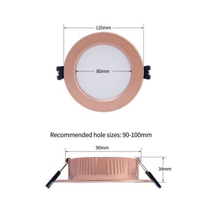 Immax NEO 07330L - LED димируемо вградено осветително тяло DOWN LED/12W/230V Wi-Fi Tuya Ø 12 см розово злато