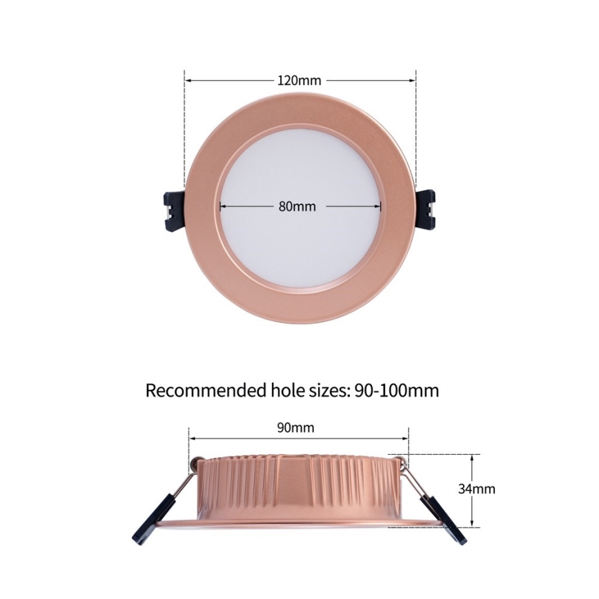 Immax NEO 07330L - LED димируемо вградено осветително тяло DOWN LED/12W/230V Wi-Fi Tuya Ø 12 см розово злато