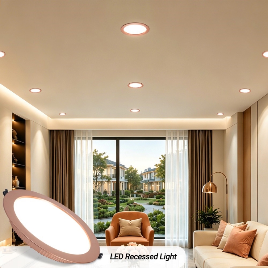 Immax NEO 07331L - LED димируемо вградено осветително тяло DOWN LED/36W/230V Wi-Fi Tuya Ø 23 cm розово злато