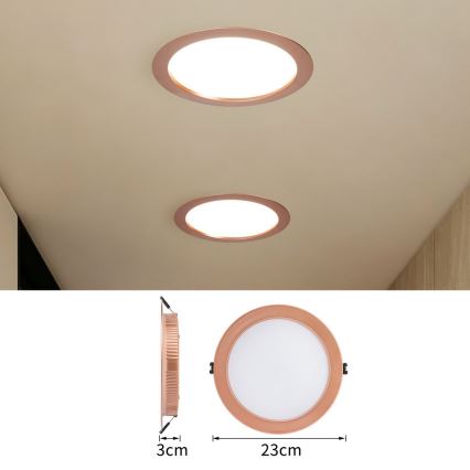 Immax NEO 07331L - LED димируемо вградено осветително тяло DOWN LED/36W/230V Wi-Fi Tuya Ø 23 cm розово злато
