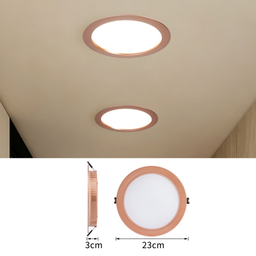 Immax NEO 07331L - LED димируемо вградено осветително тяло DOWN LED/36W/230V Wi-Fi Tuya Ø 23 cm розово злато