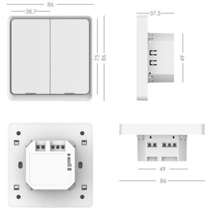 Immax NEO 07513L - 2-бутонен превключвател SMART 230V Wi-Fi Tuya
