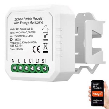 Immax NEO 07521L - Смарт контролер с измерване на консумация V6 с 1 бутон Tuya