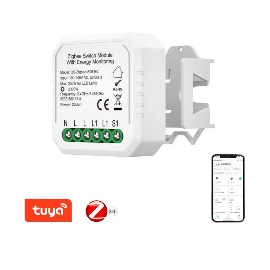 Immax NEO 07521L - Смарт контролер с измерване на консумация V6 с 1 бутон Tuya