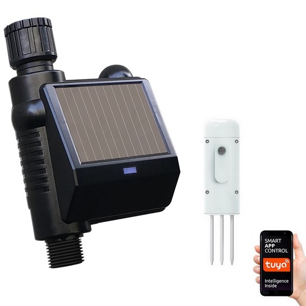 Immax NEO 07525L - Напоителен клапан + сензор за почвена влага 2xAA IP65 Tuya