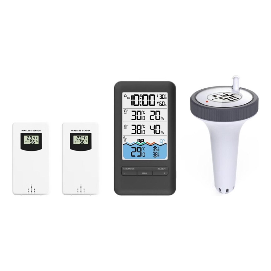 Immax NEO 07529L - Интелигентен сензор за температура на плувeн басейн +2x сензор за вътрешна температура и влажност Wi-Fi Tuya