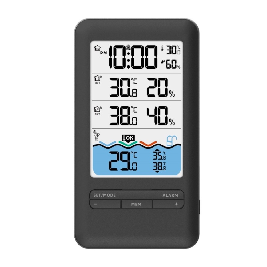 Immax NEO 07529L - Интелигентен сензор за температура на плувeн басейн +2x сензор за вътрешна температура и влажност Wi-Fi Tuya