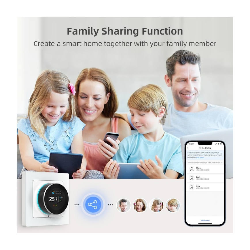 Immax NEO 07534L - Термостат за подово отопление SMART 230V/3A Wi-Fi Tuya
