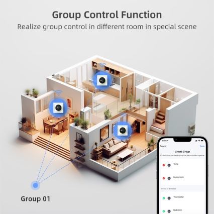 Immax NEO 07535L - Умен термостат за електрическо подово отопление 230V/16A, Wi‑Fi (Tuya)
