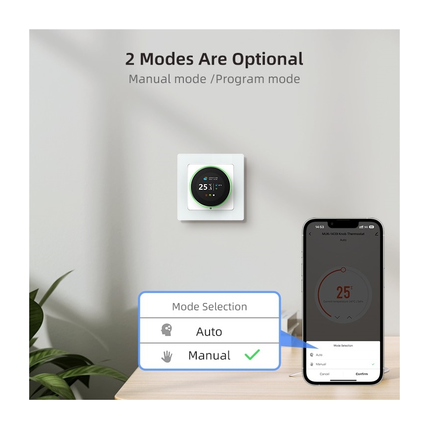 Immax NEO 07535L - Умен термостат за електрическо подово отопление 230V/16A, Wi‑Fi (Tuya)