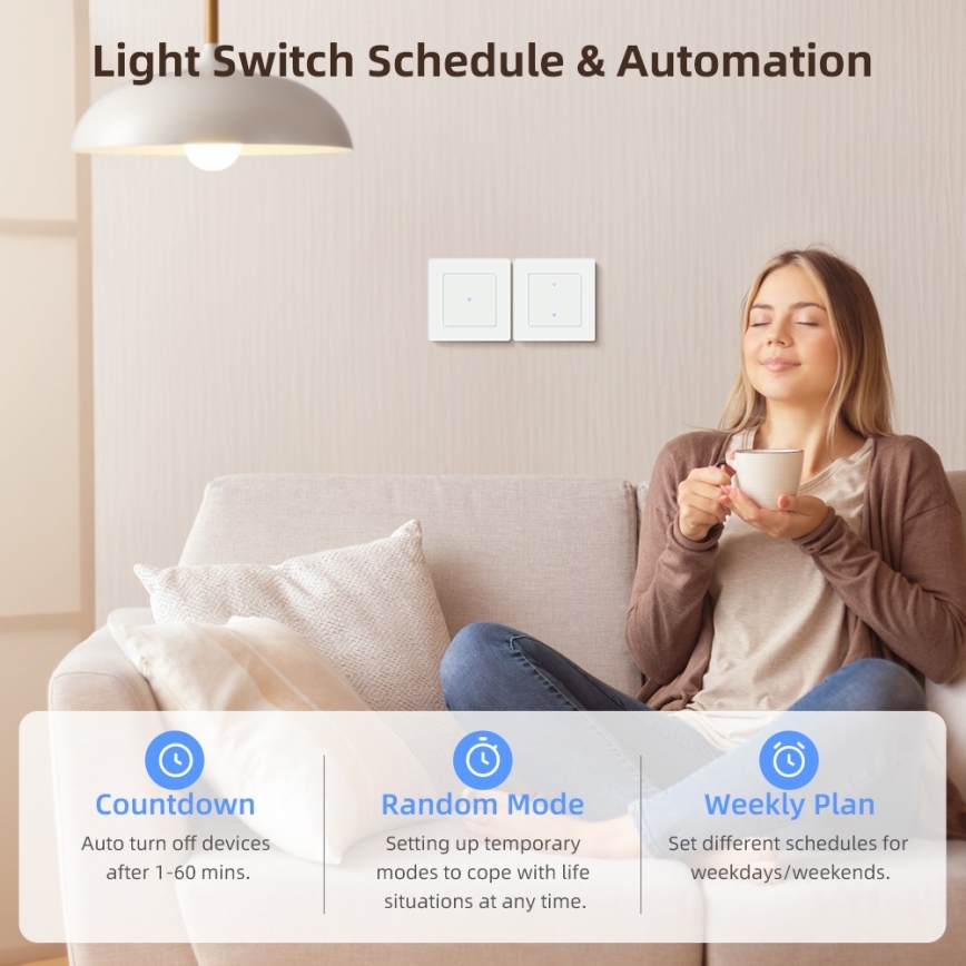 Immax NEO 07538L - SMART ключ с 1 бутон 230V Wi-Fi Tuya