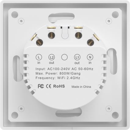 Immax NEO 07539L - Умен двубутонен ключ 230V Wi-Fi Tuya