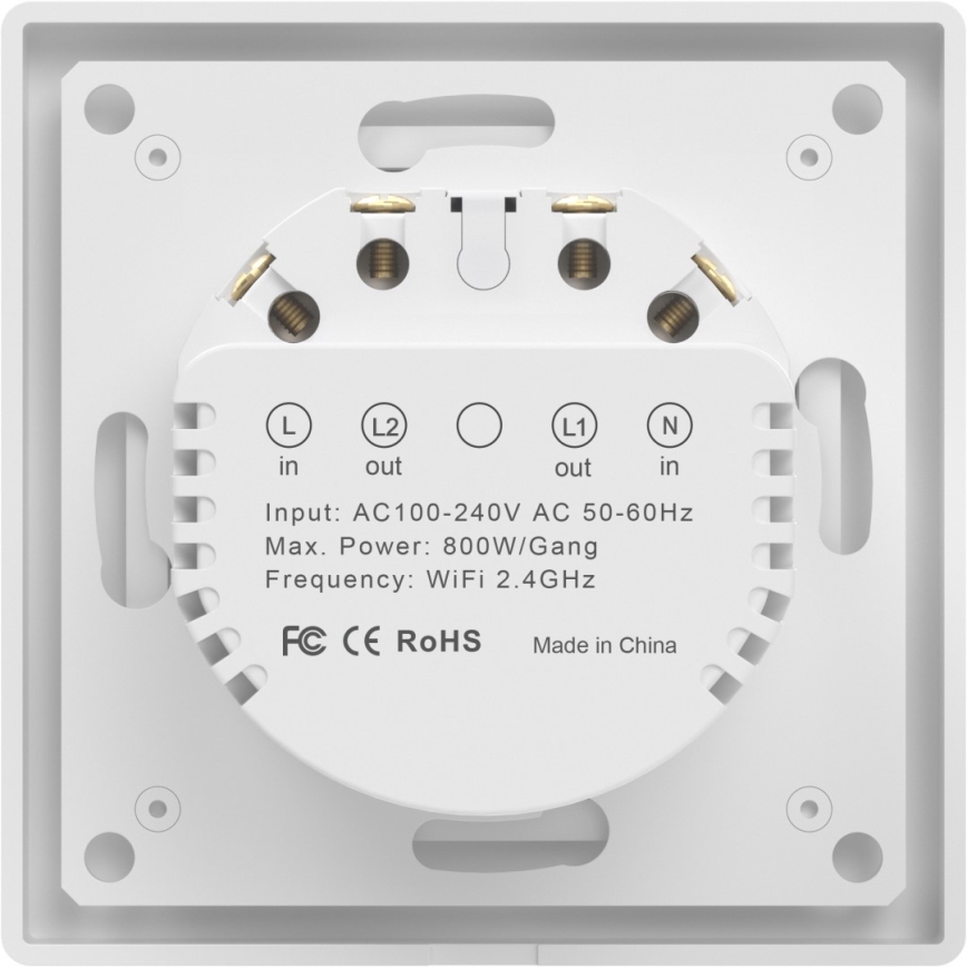 Immax NEO 07539L - Умен двубутонен ключ 230V Wi-Fi Tuya