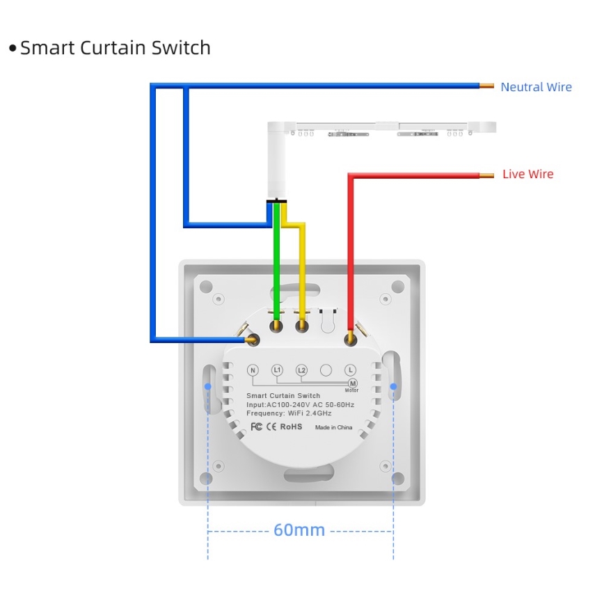 Immax NEO 07540L - Умен ключ за управление на жалюзи и ролетни щори 230V Wi-Fi Tuya