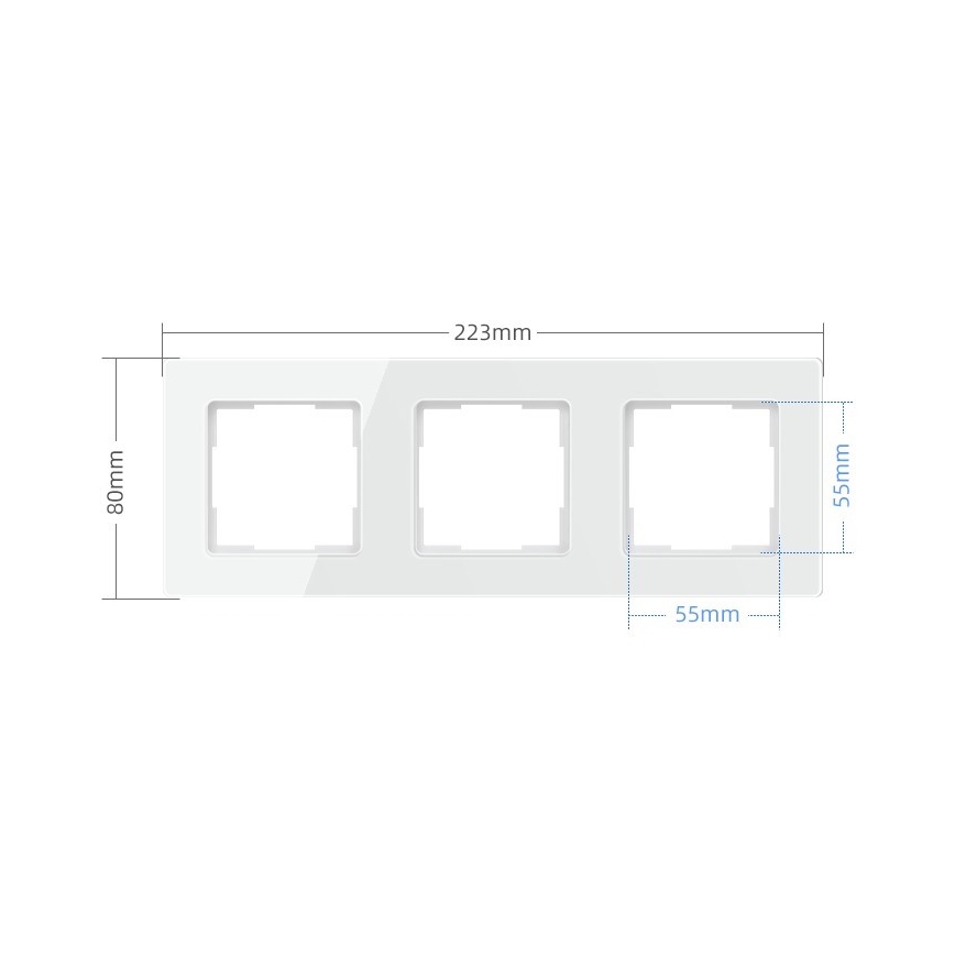 Immax NEO 07542L - Рамка за ключове, контакти и термостати, 3 модула