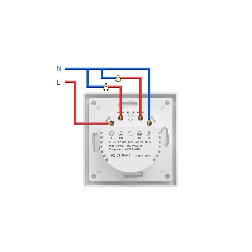 Immax NEO 07550L - Умен 2-бутонен ключ 230V Tuya