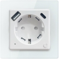 Immax NEO 07552L - Умен контакт тип F 16A/230V + 1x USB-A + 1x USB-C PD 20W Tuya