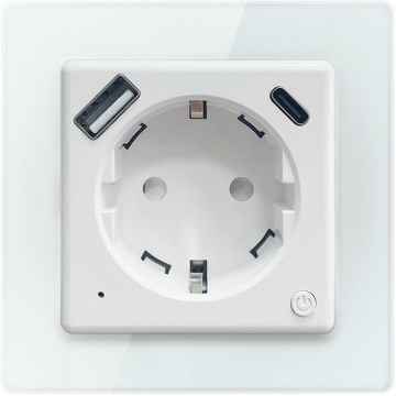 Immax NEO 07552L - Умна розетка тип F 16A/230V + 1x USB-A + 1x USB-C PD 20W