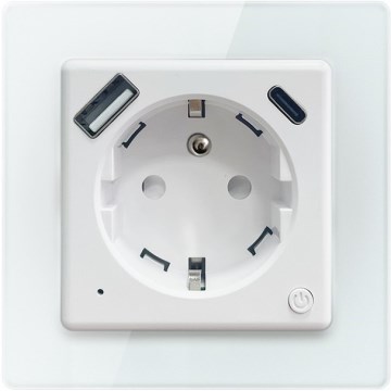 Immax NEO 07553L - Умна контактна букса тип E 16A/230V + 1xUSB-A+1xUSB C PD 20W