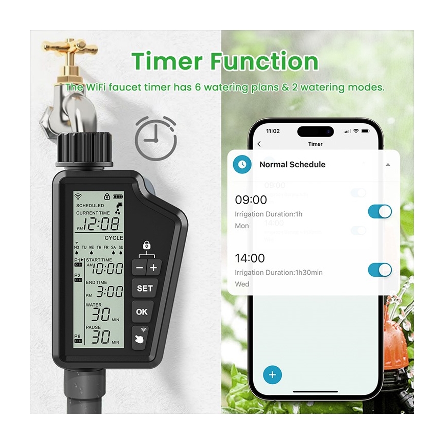 Immax NEO 07556L - Клапан за напояване 4xAA IP65 Wi-Fi Tuya