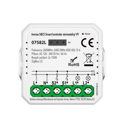 Immax Neo 07582L - Смарт димируем контролер V9 с 2 бутона Tuya