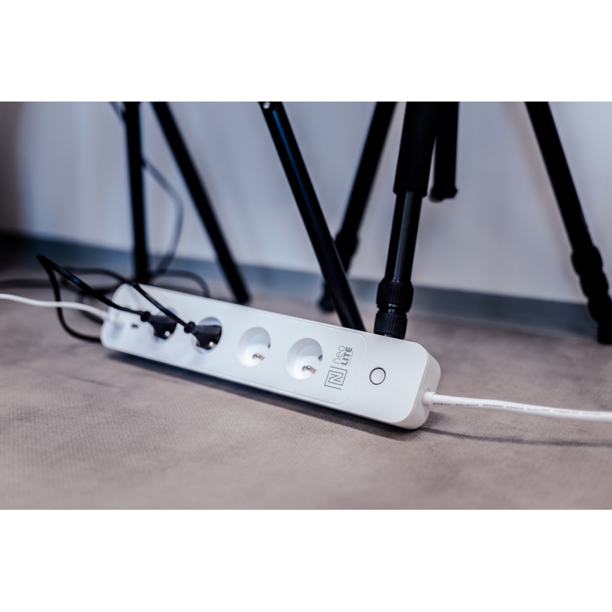 Immax NEO 07707L - Разклонител NEO LITE Smart 4AC + 4USB Wi-Fi Tuya 1,5 м