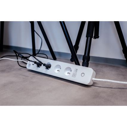 Immax NEO 07707L - Разклонител NEO LITE Smart 4AC + 4USB Wi-Fi Tuya 1,5 м