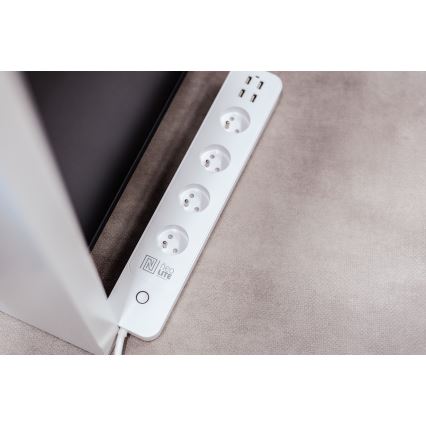 Immax NEO 07707L - Разклонител NEO LITE Smart 4AC + 4USB Wi-Fi Tuya 1,5 м