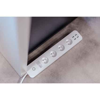 Immax NEO 07707L - Разклонител NEO LITE Smart 4AC + 4USB Wi-Fi Tuya 1,5 м