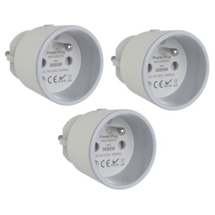 Immax NEO 07715C - К-кт 3бр. смарт контакти NEO LITE 3680W/230V/16A Wi-Fi Tuya