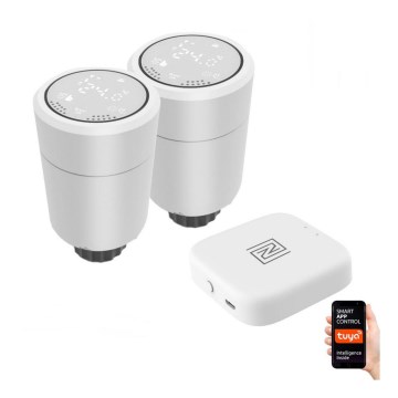 Immax NEO 07732B - К-кт 2 бр. термостатични глави + BRIDGE PRO v2 2xAA/3V Tuya