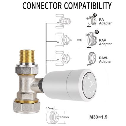 Immax NEO 07732B - К-кт 2 бр. термостатични глави + BRIDGE PRO v2 2xAA/3V Tuya